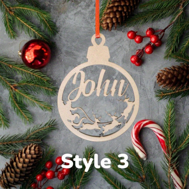 Personalized Christmas Tree Hanger with Custom Name Holiday Decor Gift