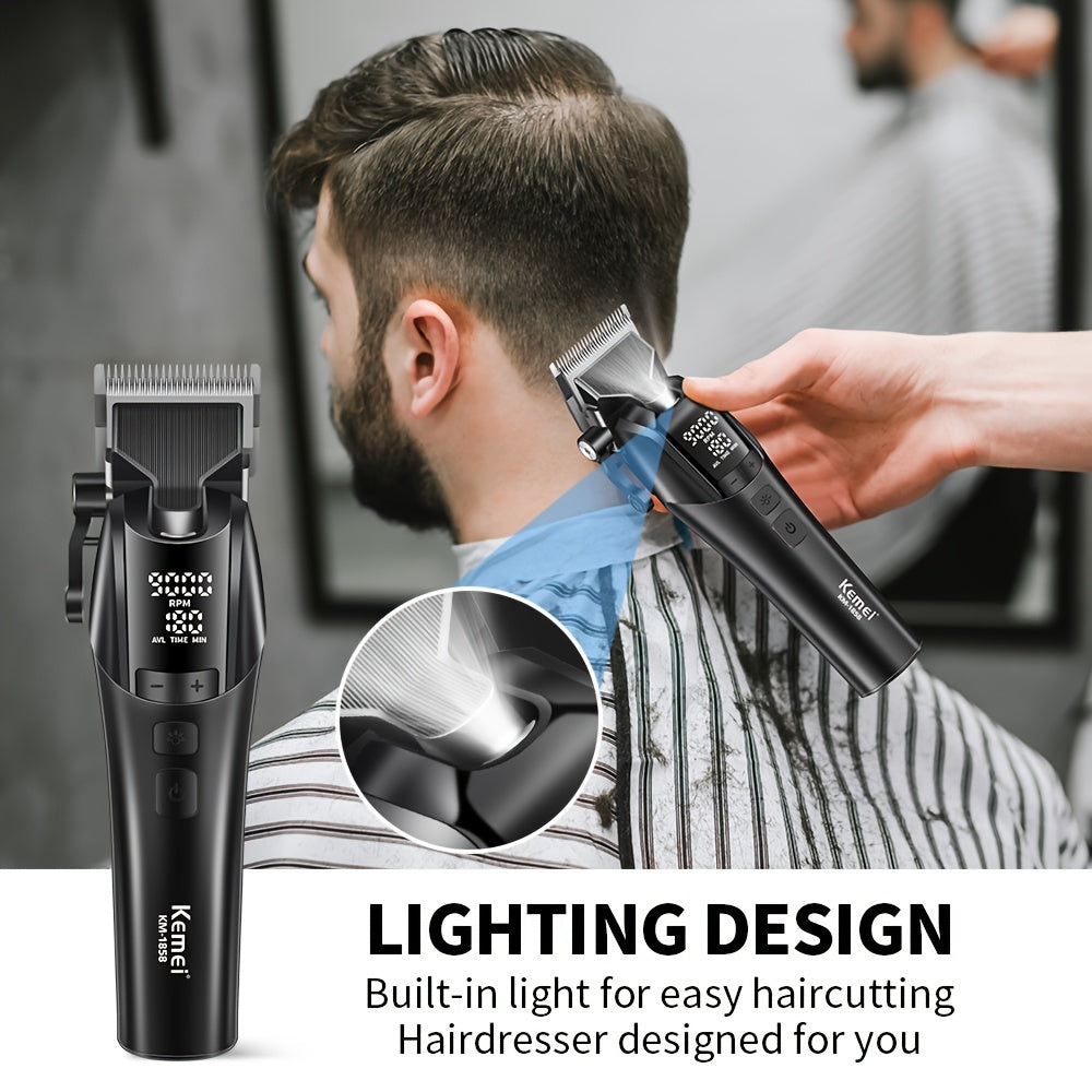 Cordless Electric Hair Clipper USB Rechargeable LED Light Long Battery