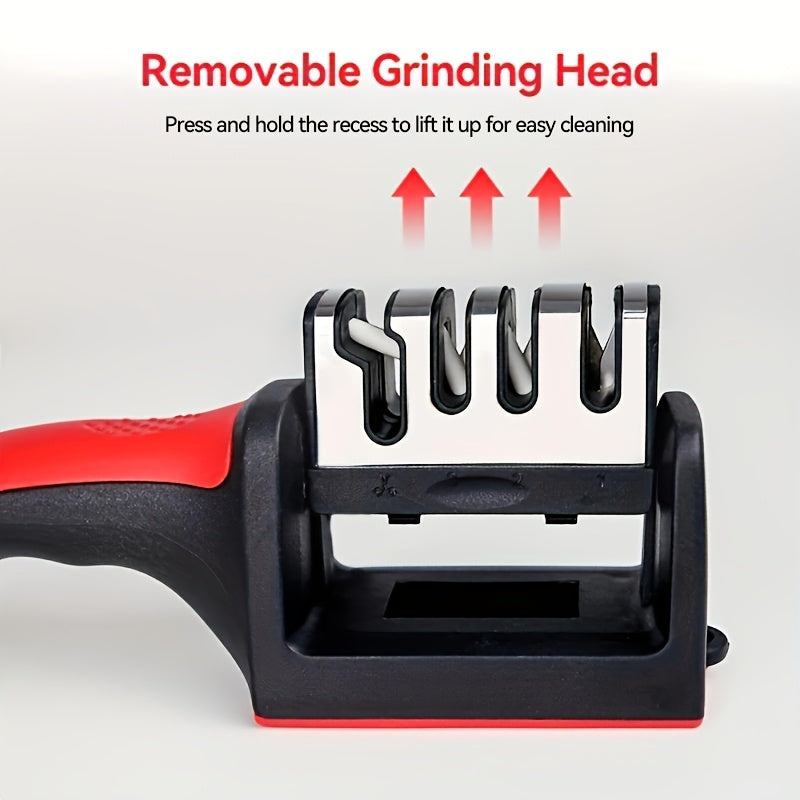 Professional 4-Stage Kitchen Knife Sharpener with Tungsten Diamond Ceramic Stones