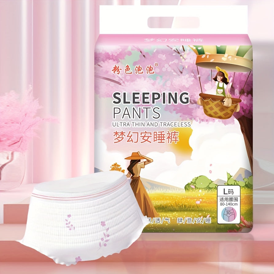 30-Pack Adult and Senior Sanitary Pads for Menstrual and Postpartum Night Use