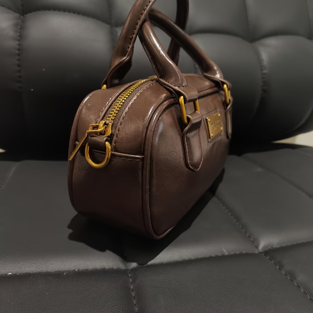 Ayollar uchun Chic va Minimalist Boston sumkasi, ajratiladigan belbog' bilan, zip yopilishi va bir nechta ranglarda polyester astar.