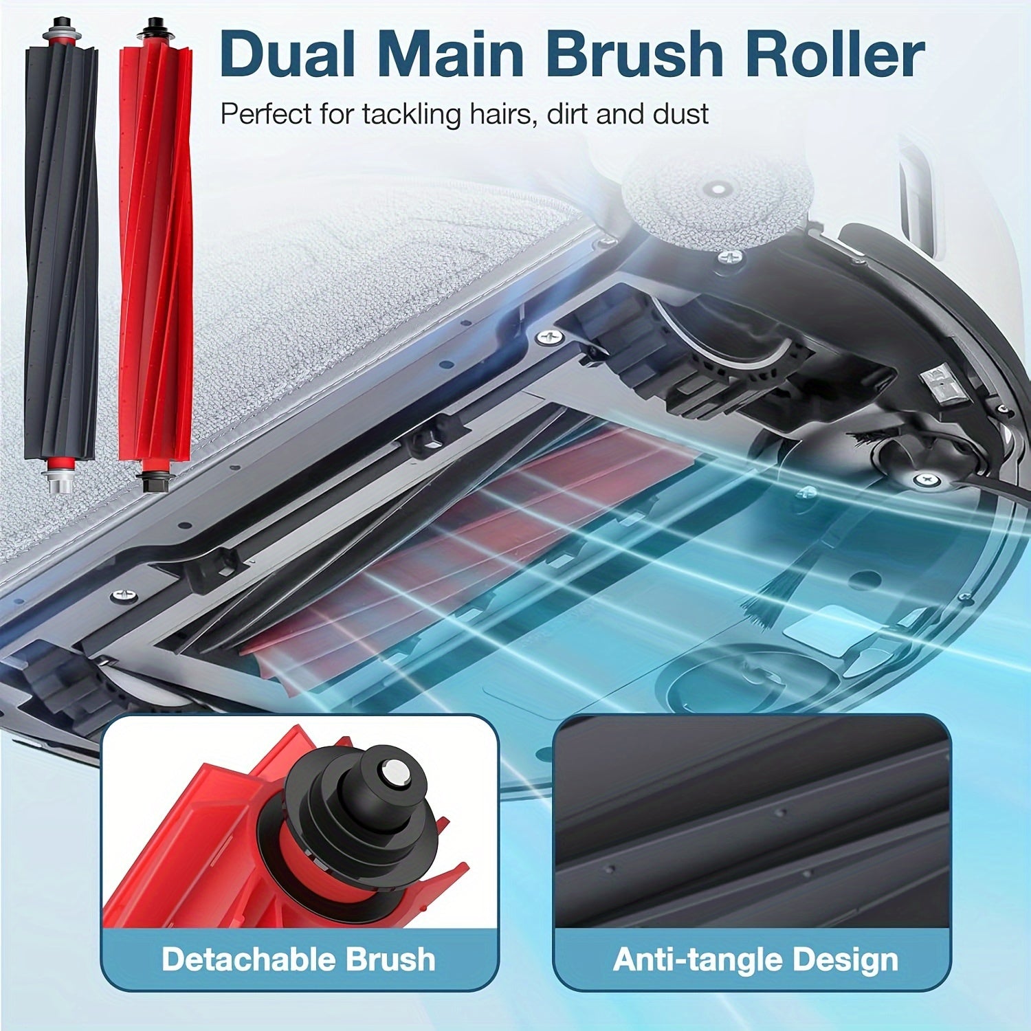 27-to'plam vakuum tozalash uchun almashtirish qismlari, Roborock S8 Maxv Ultra uchun, shu jumladan cho'tkalar, filtrlashlar, artib qog'ozlar, chang qutilari