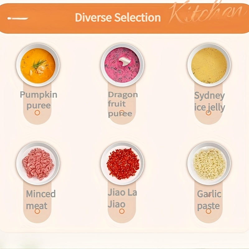 Мини-электрический измельчитель для продуктов с мясорубкой - портативный, перезаряжаемый через USB, аккумулятор 4000 мАч. Идеально подходит для нарезки овощей, измельчения чеснока, нарезки лука кубиками, приготовления фруктовых пюре. Универсальный