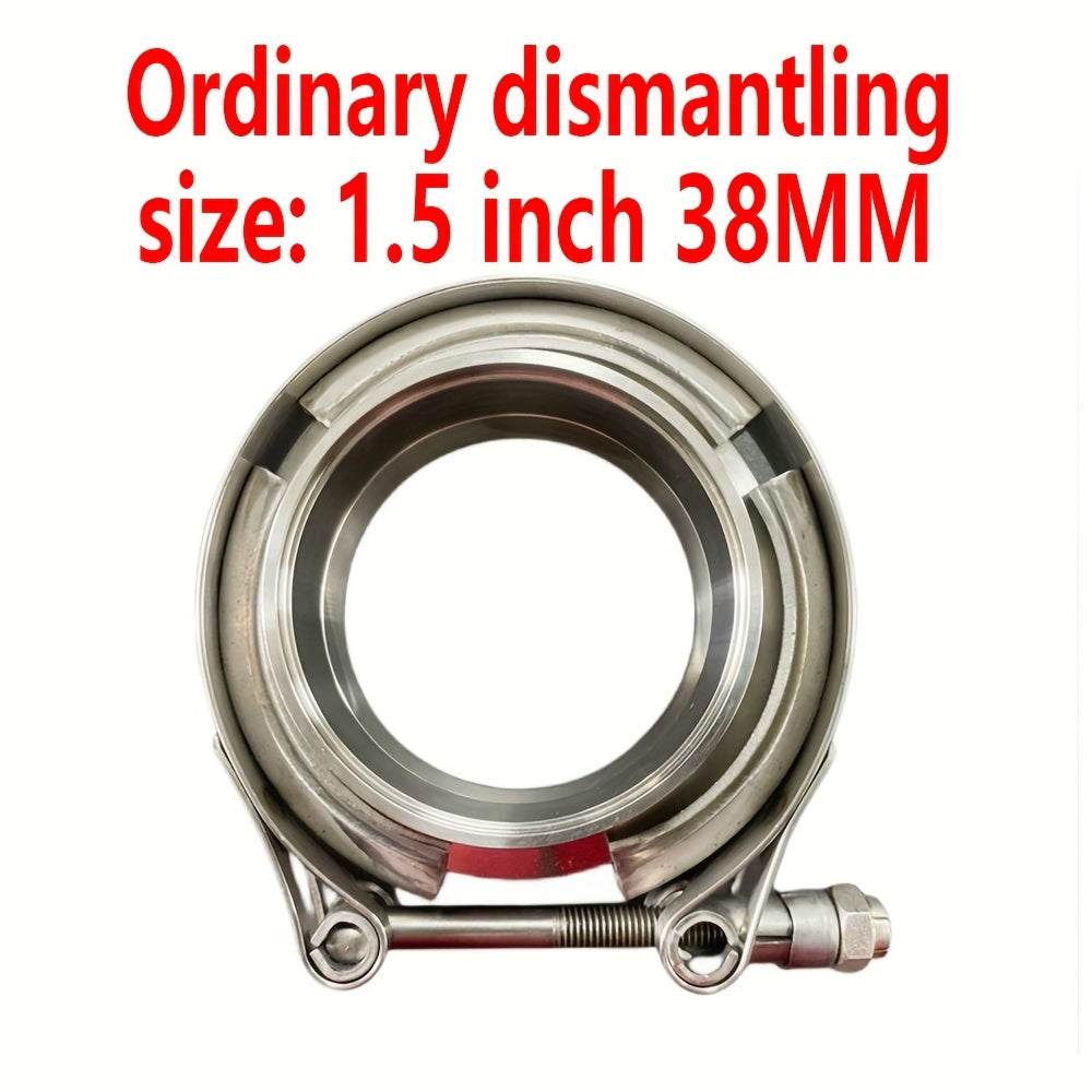 Avtomobil chiqindi quvurlari uchun zanglamaydigan po'latdan yasalgan V-boltli klamplar to'plami, turbo quvur uchun 5.08-7.62 sm