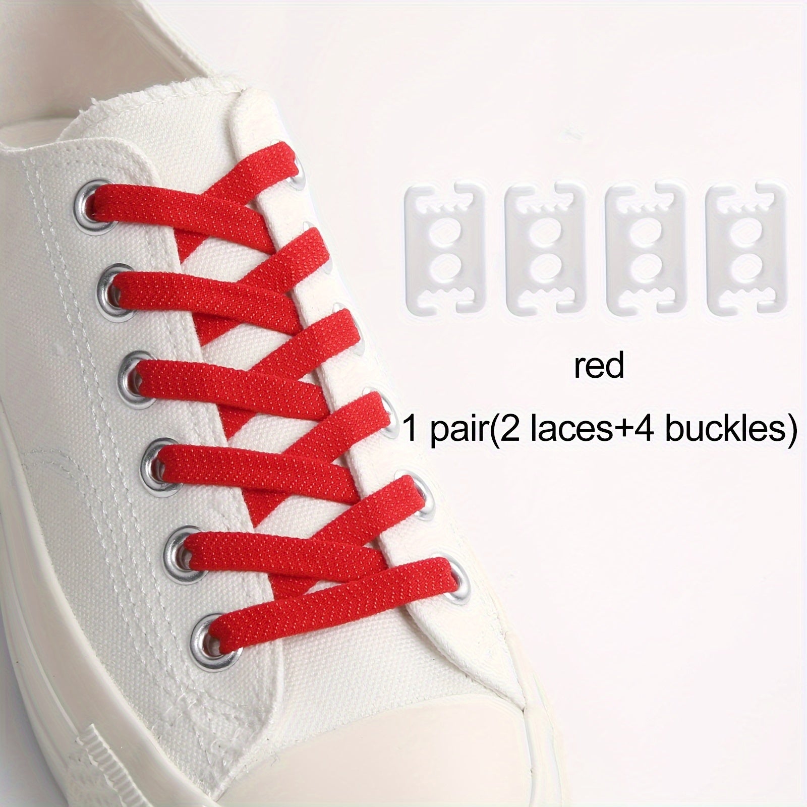 1 juft elastik No-Tie poyabzal lentalari uchun sneakers kanvas poyabzal