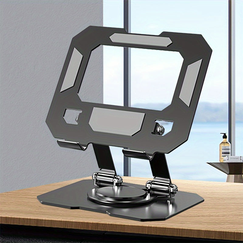 Foldable Aluminum Tablet Stand with 360° Rotation for Easy Viewing