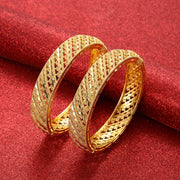 Women’s Gold Plated Alloy Bangle Bracelets with Mosaic Design for Everyday Wear