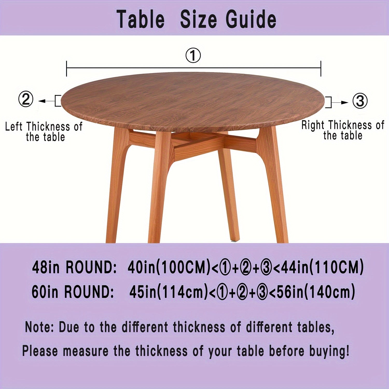 Vinyl Fitted Round Tablecloth with Elastic Edge and Flannel Backing Blue