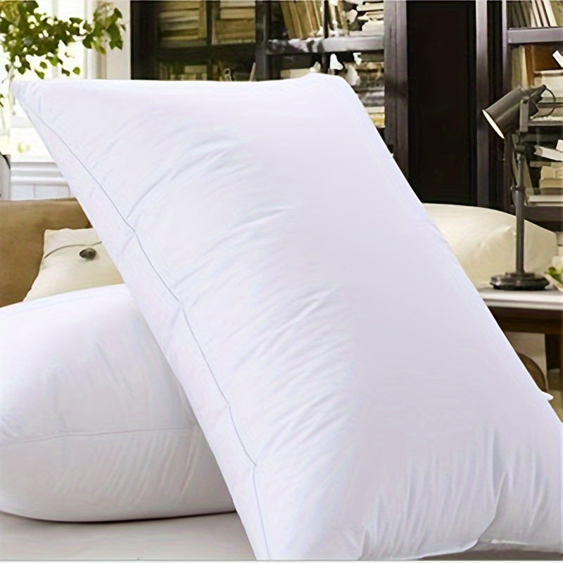 White Solid Cotton Pillow Set of 2 Soft Breathable for Home Bedroom Hotel
