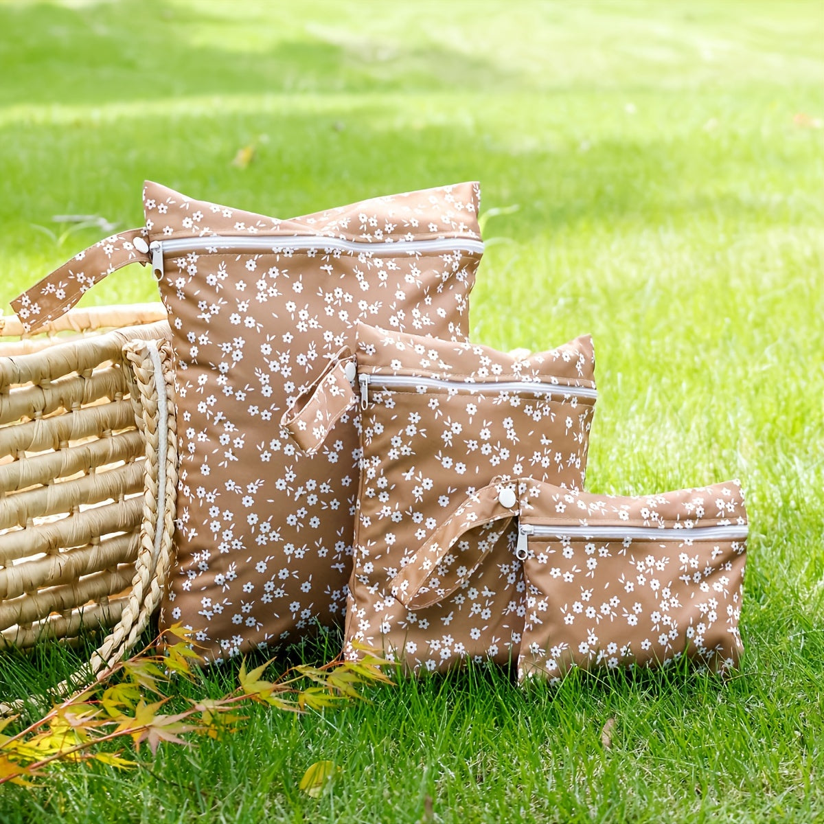 Set of Three Waterproof Washable Travel Bags for Beach, Pool, and Gym