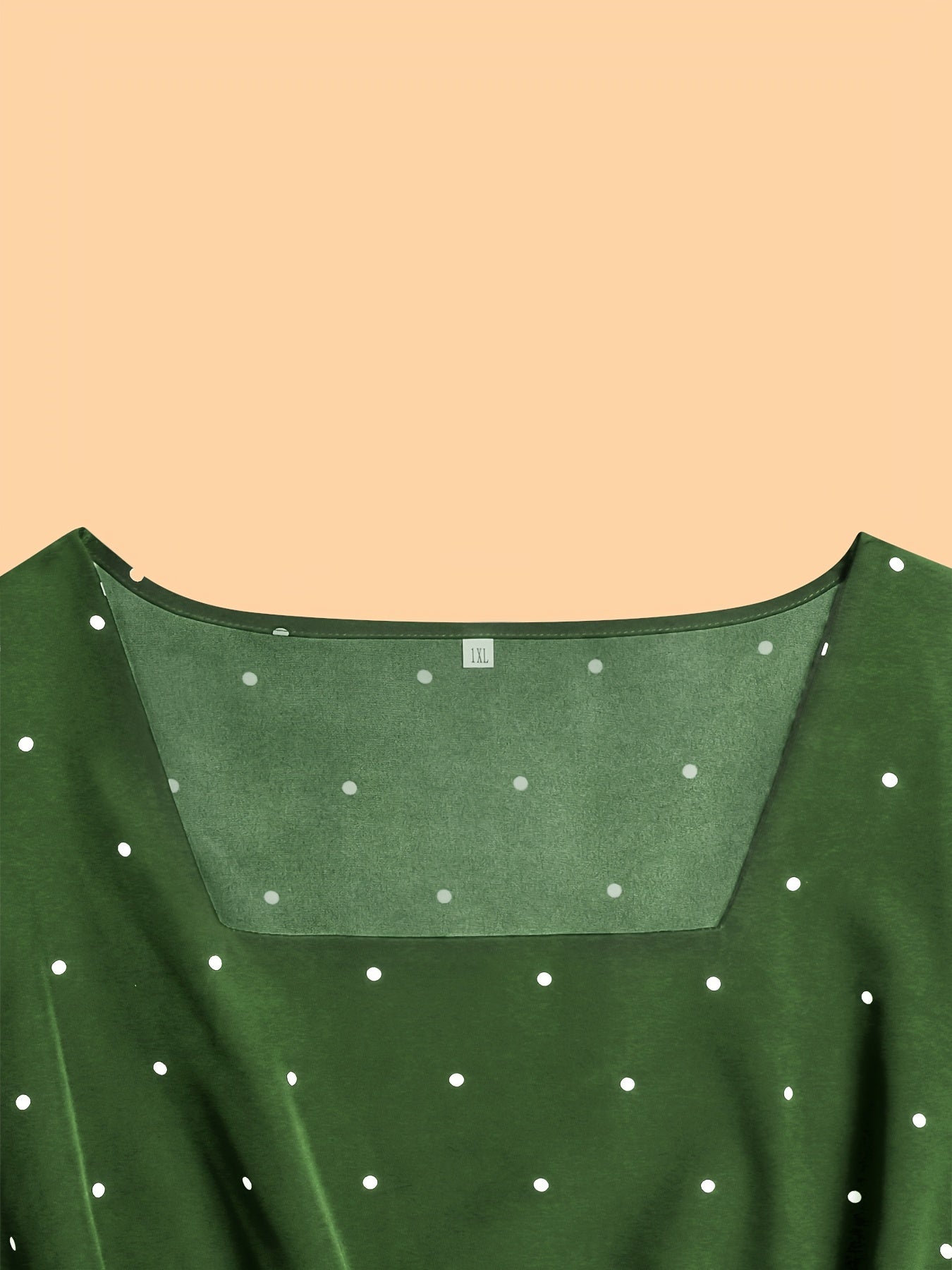 Платье большого размера в горошек с квадратным вырезом, коротким рукавом и поясом, летняя женская одежда