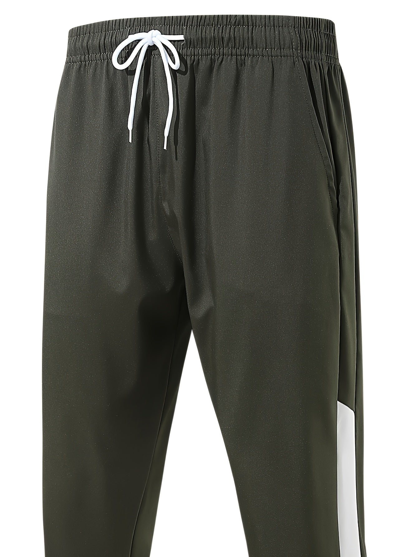 Men's Polyester Sportswear Set Hooded Jacket and Long Pants Solid Color Loose Fit Spring Fall