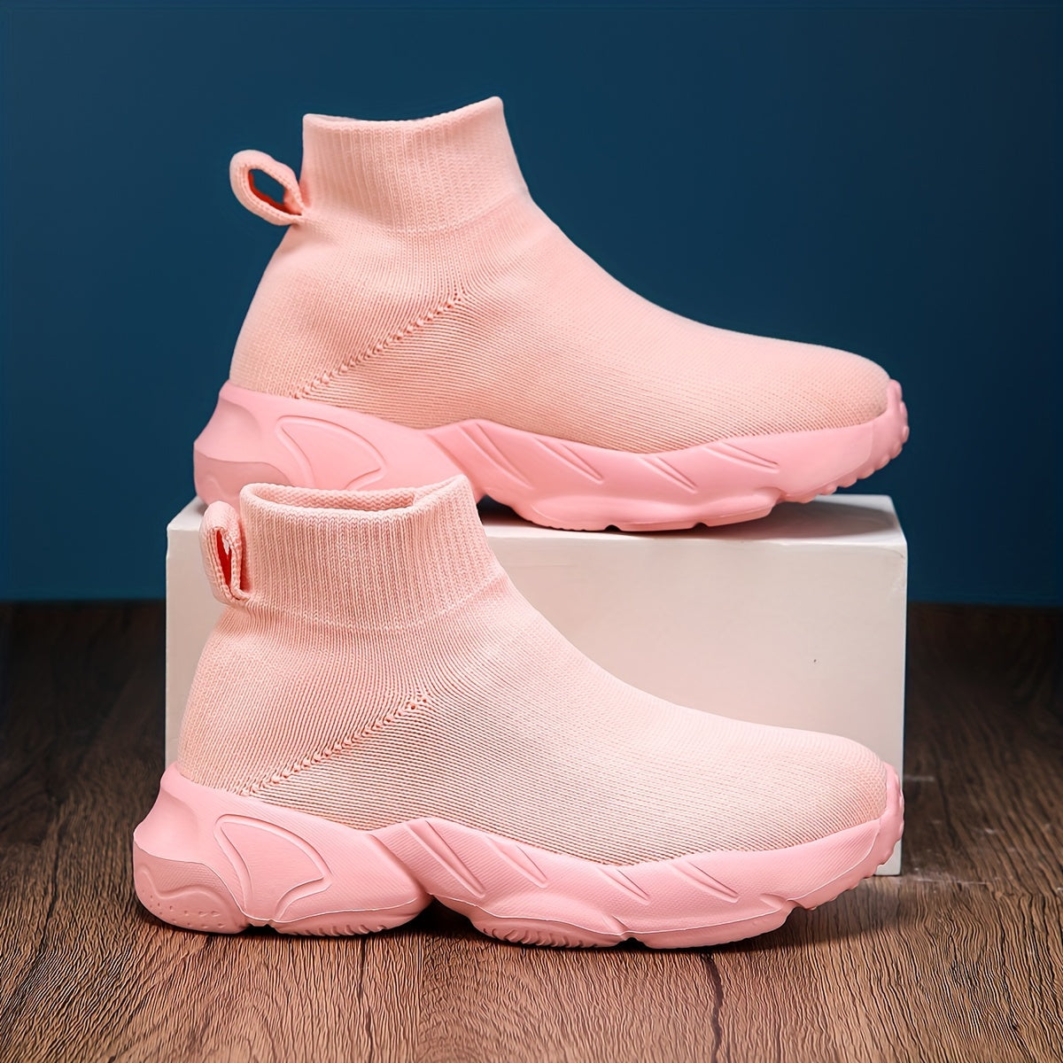 Women's Pink Slip-On Sneakers Casual Comfortable All-Season Walking Shoes