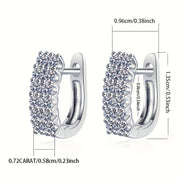 Серебряные серьги с двойным рядом моиссанита 0,72 карата украшения