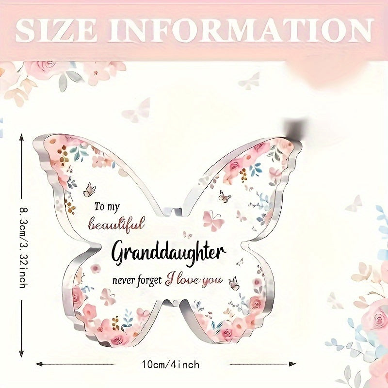 Engraved Granddaughter Memorial Plaque Acrylic Butterfly with Frame and Desk Decor