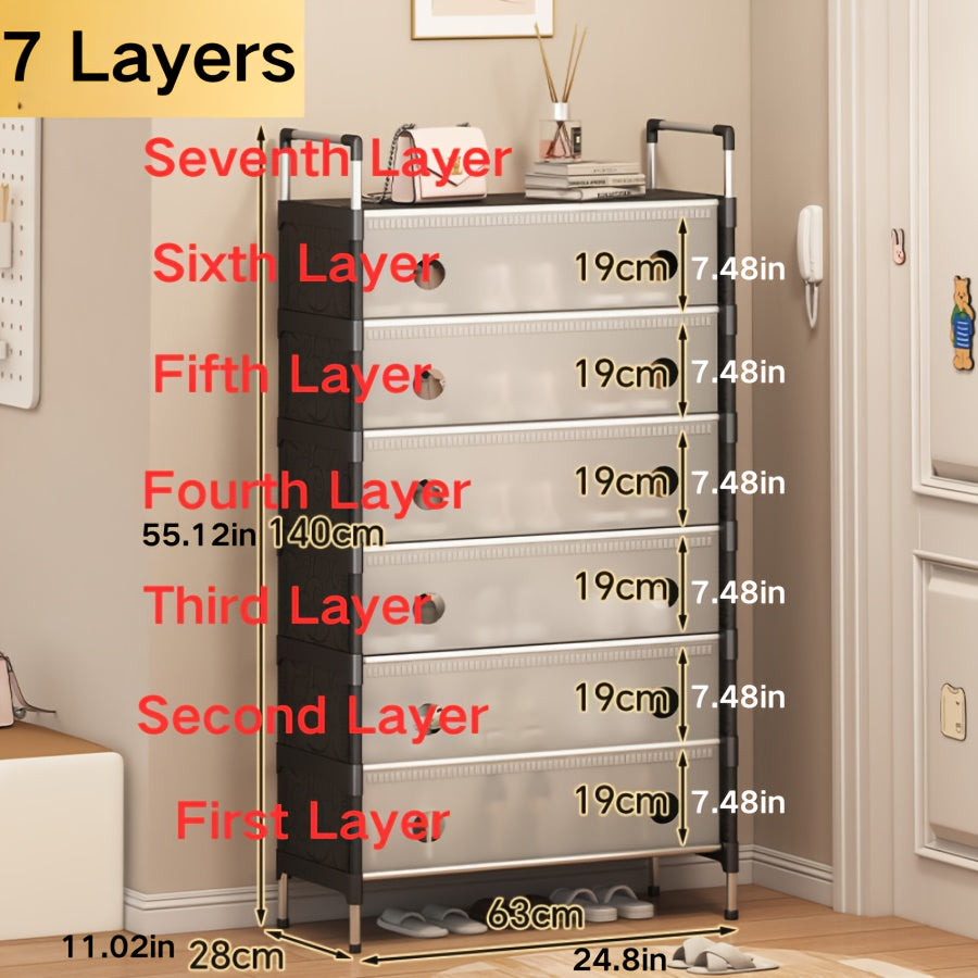 Modern Dustproof Shoe Rack with 4-7 Layers for Home Storage and Organization