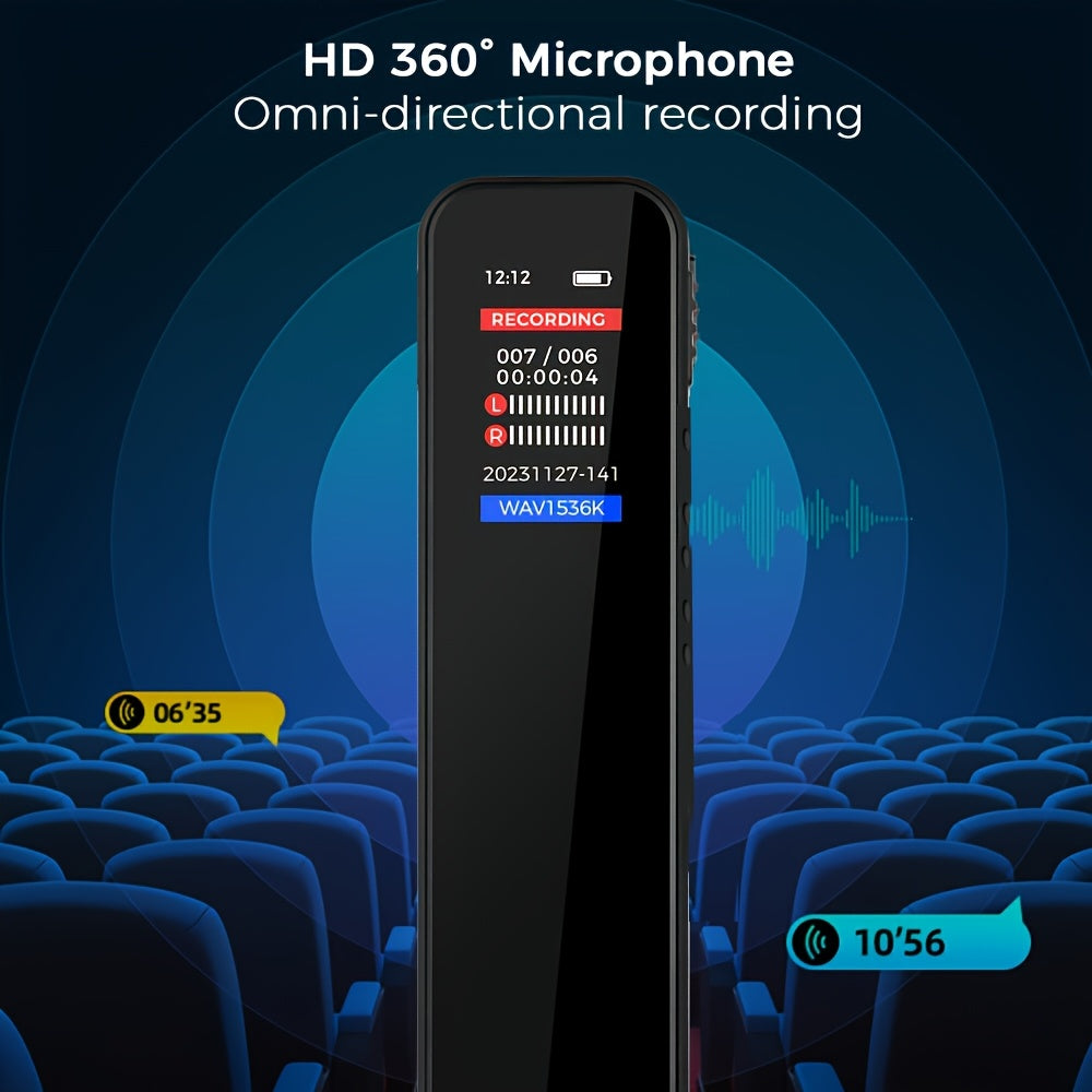 1 dona Raqamli Ovozni Qaytargich 64GB/32GB sig'im bilan, Ovozni Faollashtirish, LCD Displey, SD Kart Qo'llab-quvvatlash, WAV format, USB Zaryadlash, Qayta Zaryadlanadigan Batareya, O'zgaruvchan Tezlik. Uchrashuvlar uchun ideal.