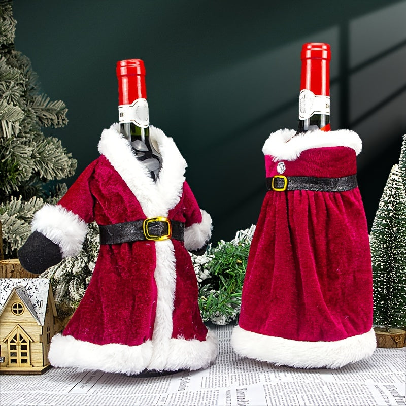 Christmas Red Wine Bottle Cover with Leak-Proof Travel Case and Cute Polyester Sweater Design
