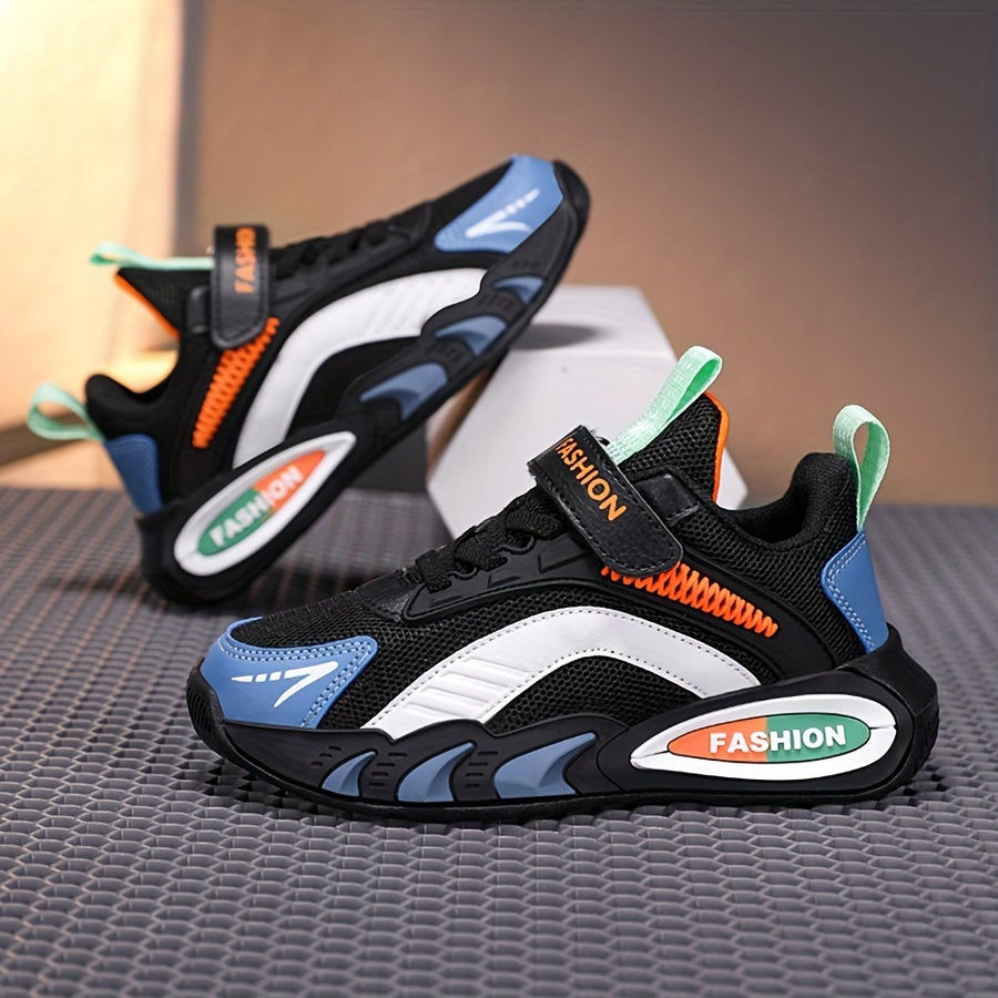 Boys Mesh Sneakers All-Season Low Top with Hook-and-Loop Closure