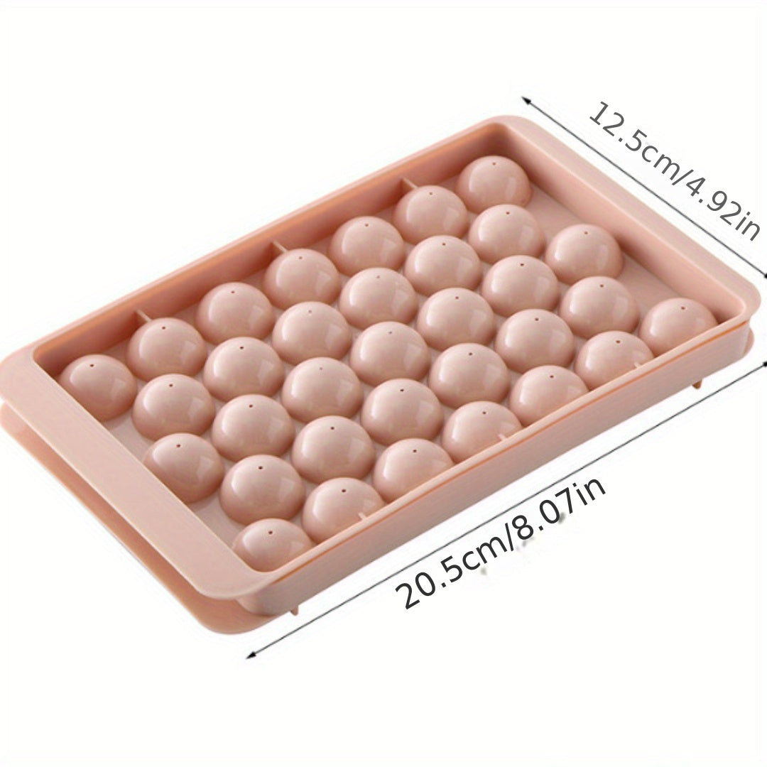 Ice Ball Mold 33-Grid Tray For Cocktails, Reusable Circular Ice Cube Maker