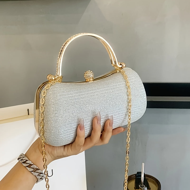 Rhinestone Crossbody Bag for Parties and Dinners with Removable Strap in Multiple Colors