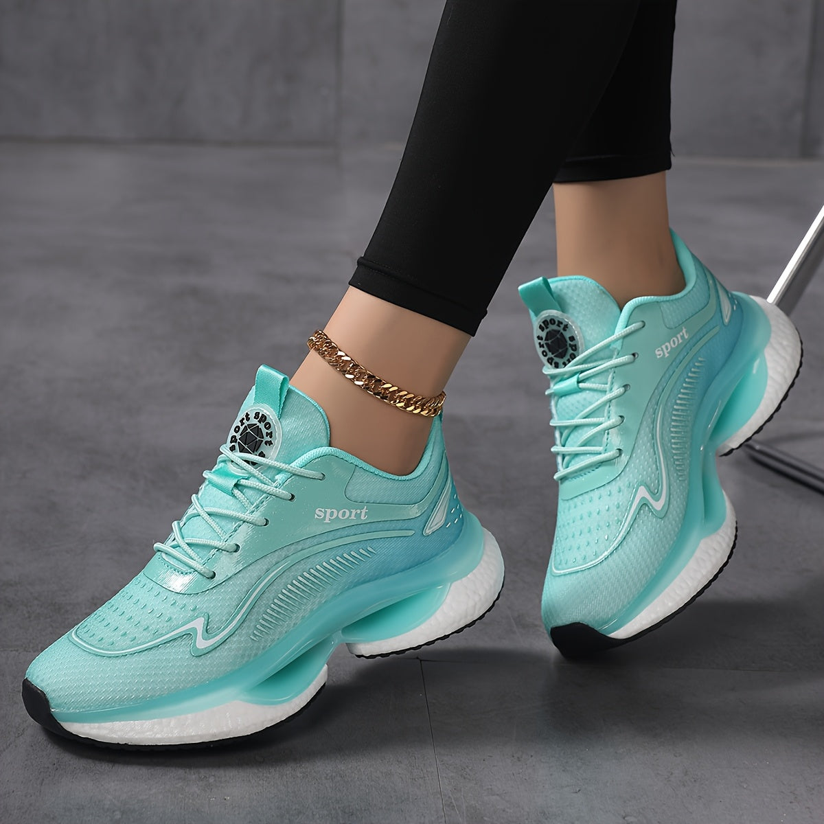 Zapatillas de running ligeras y transpirables para mujer blancas y navy, zapatillas bajas EU 36-45