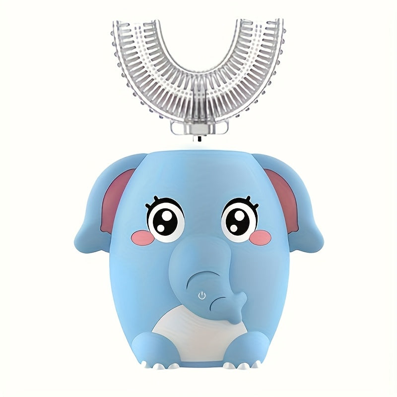 Youngsters U-Shaped Electric Toothbrush Compact Rechargeable Cartoon Design