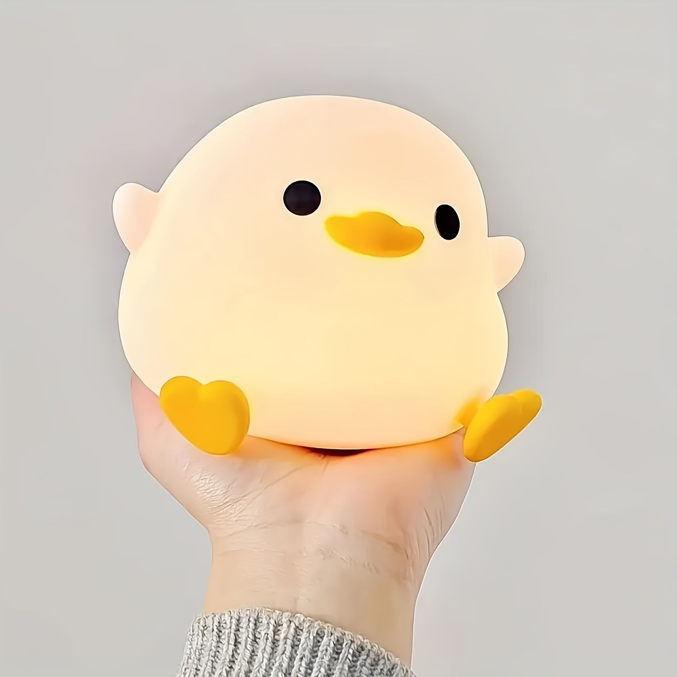 Silicone Duck Night Light with 7-Color Tap Light for Bedroom and Breastfeeding