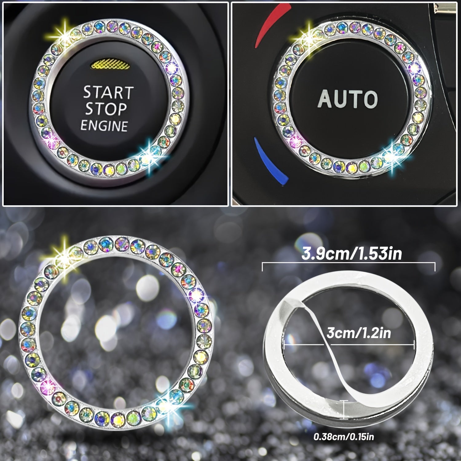 Juego de accesorios de bling para coche para mujer incluye funda para volante, posavasos y protectores de cinturón de seguridad