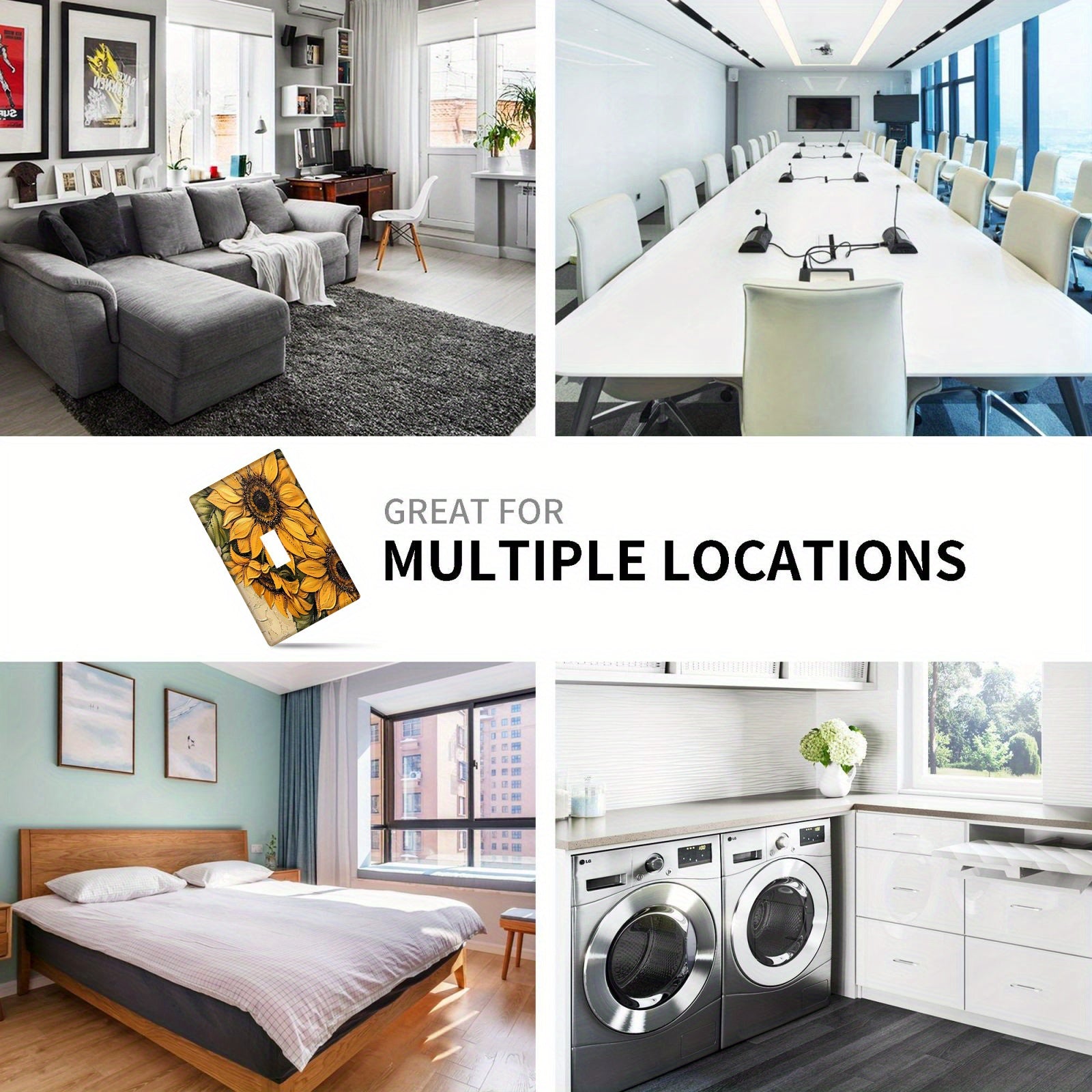 Sunflower Wall Plate Decorative Wall Decor for Bedrooms and Kitchens No Power Needed