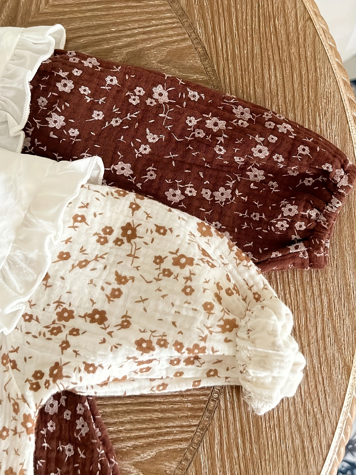 Baby Girls Cotton Floral Romper with Collar All-Season Casual Fit