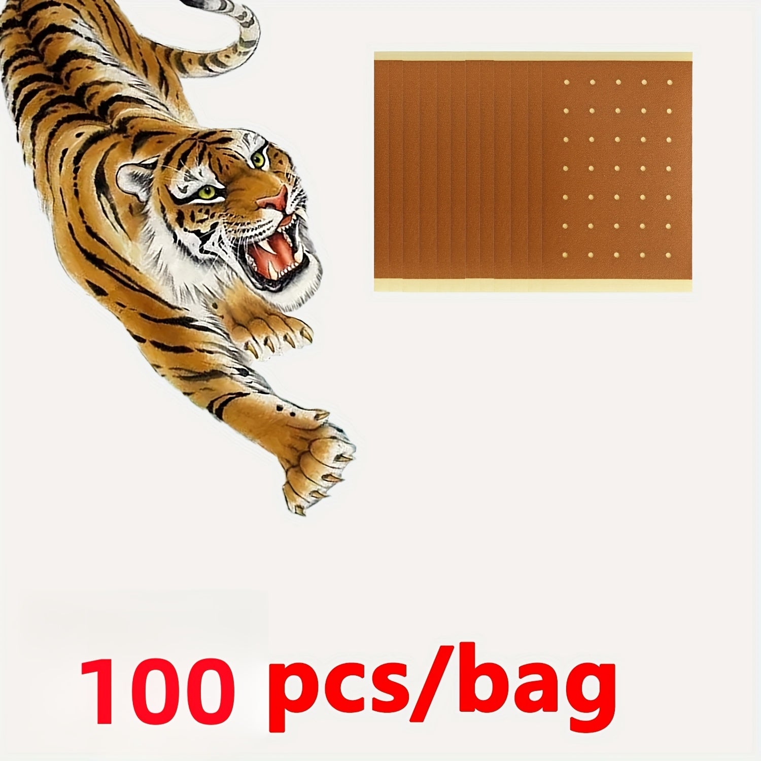 10/30/50pcs parches calientes de hierbas chinas para la espalda, rodilla, cuello y hombros, dolor muscular, sin electricidad, autoadhesivos, diseño de tigre