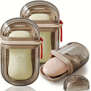 Portable PET Soap Box with Lid Sealed Drainage for Travel and Outdoor Use