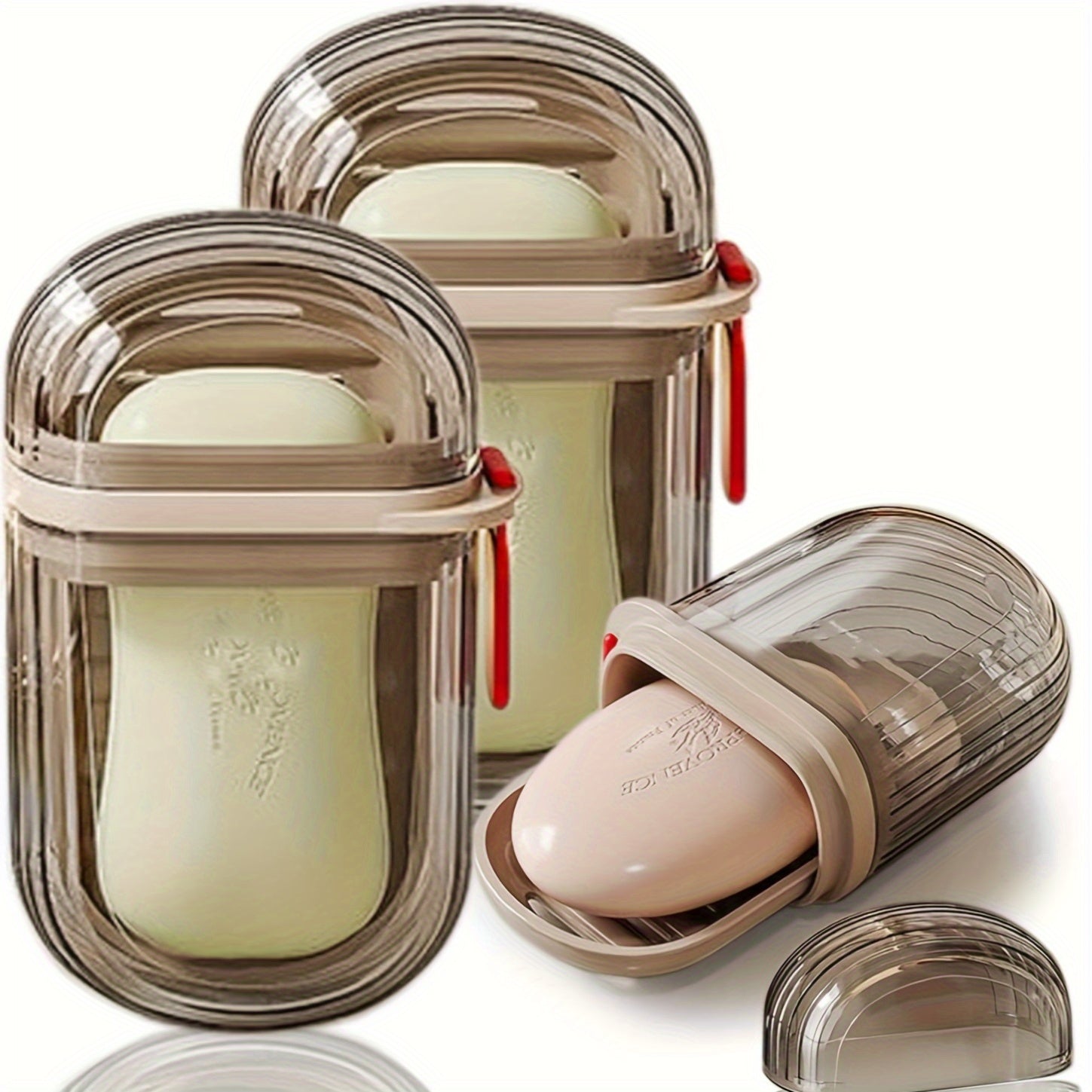 Portable PET Soap Box with Lid Sealed Drainage for Travel and Outdoor Use