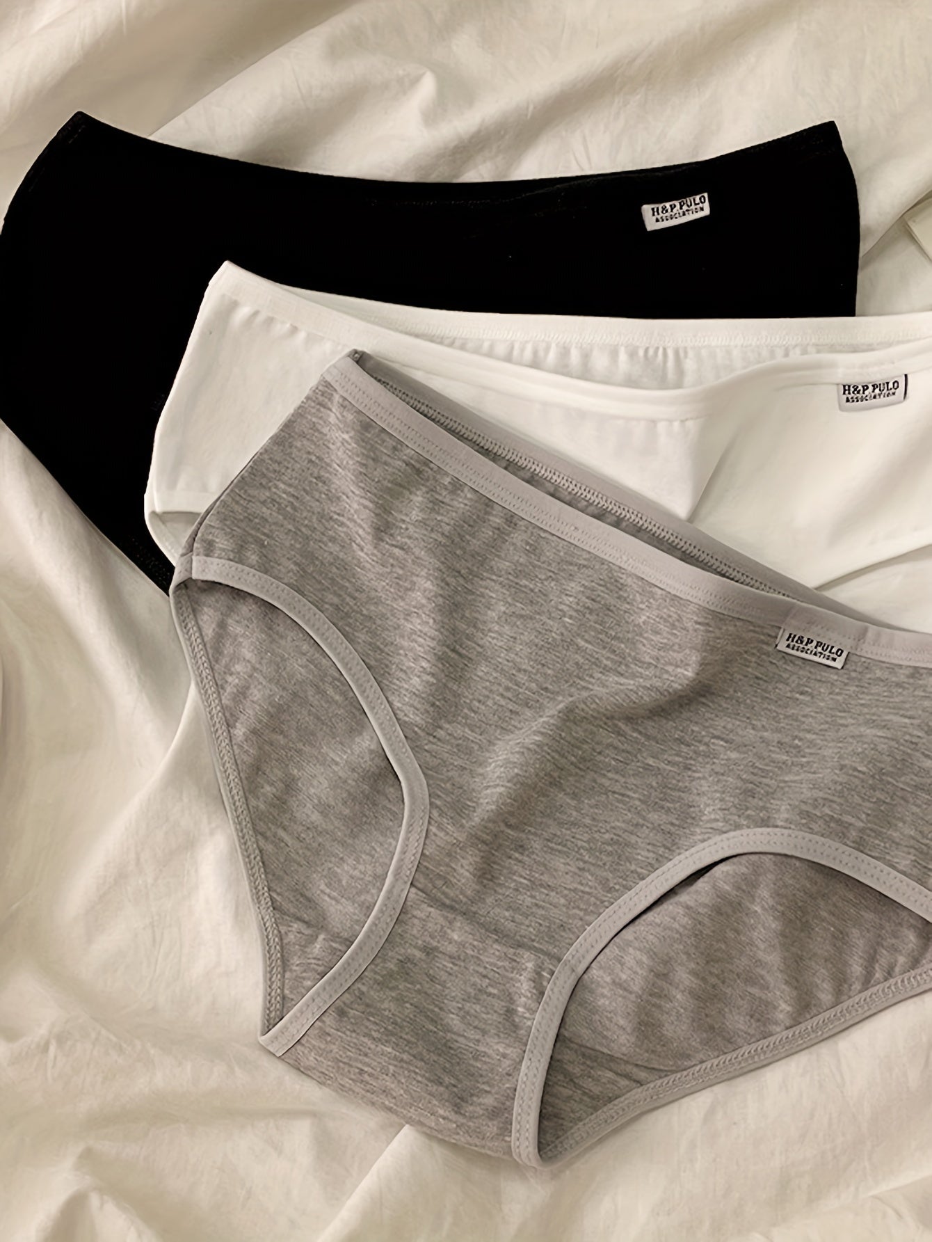 Women's Hipster Panties Set 5 Pieces Cotton Spandex Low-Rise Solid Colors