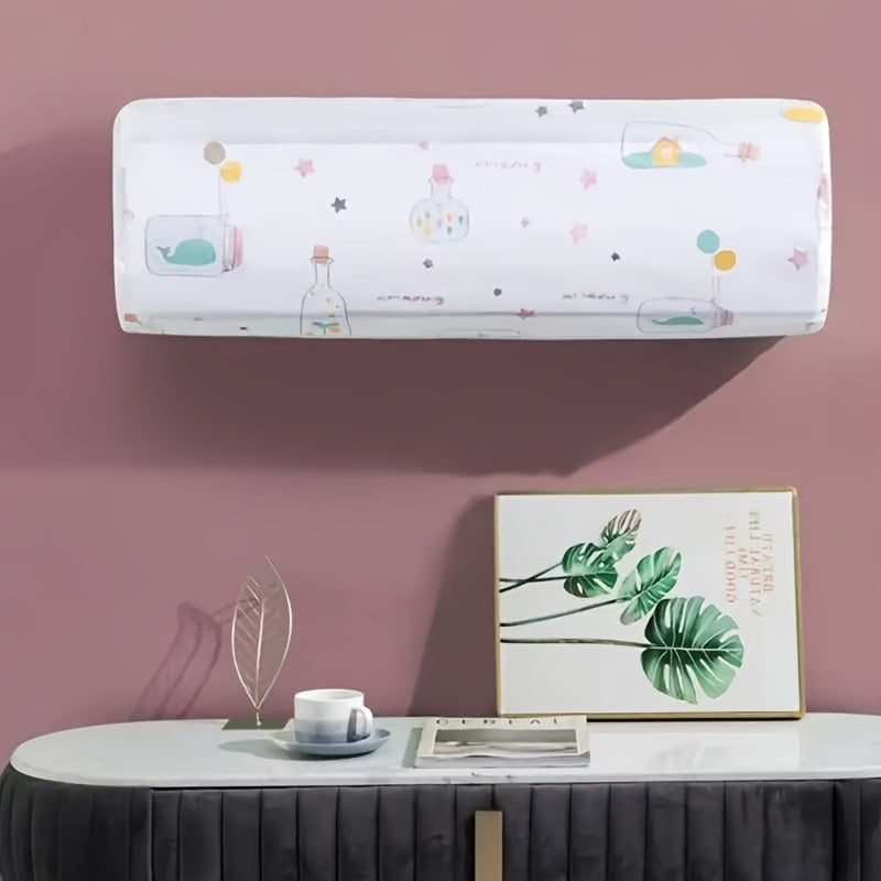 Water-Resistant Air Conditioner Dust Cover with Stylish Pattern, Stretchable Wall Guard