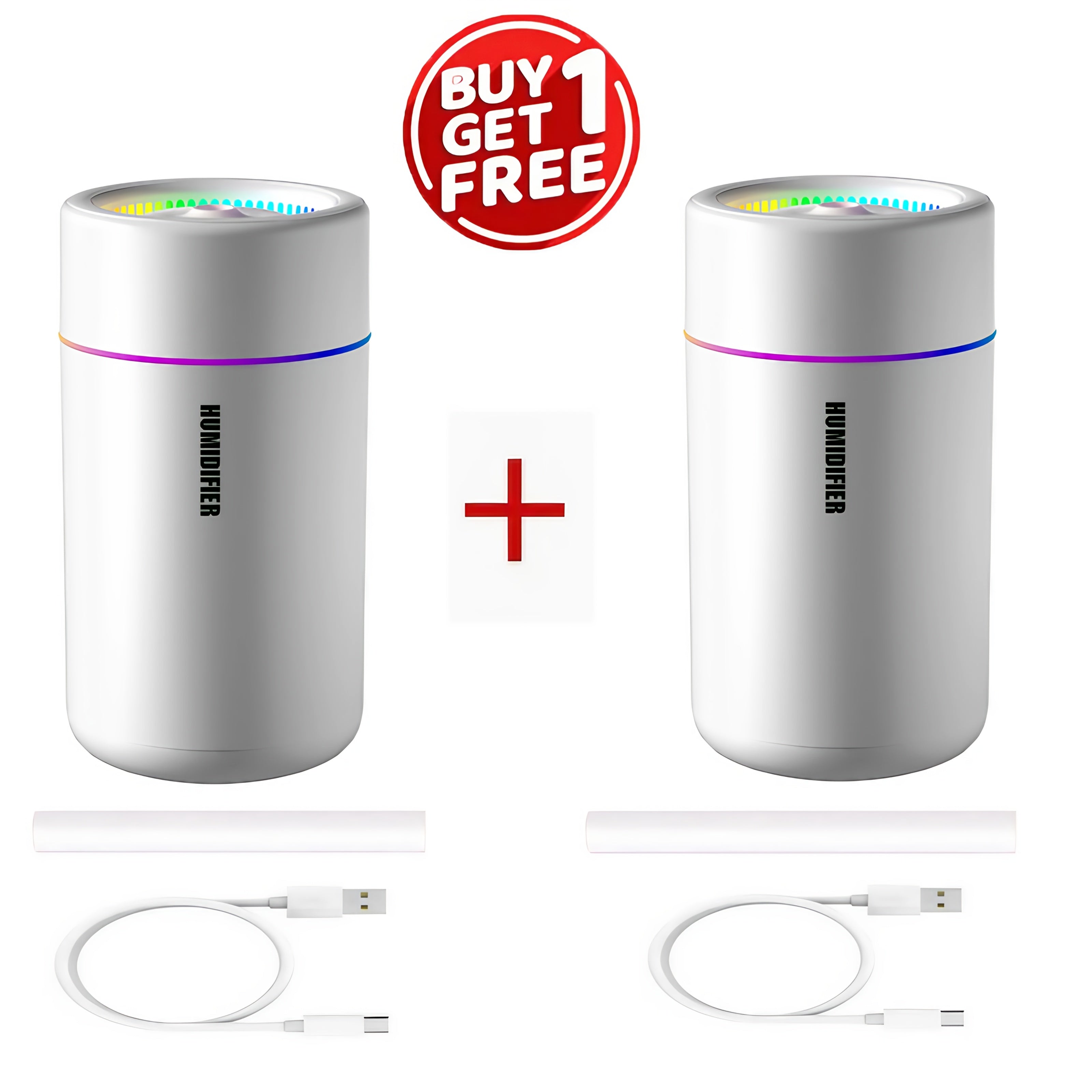 2 ta paket Ultrasonik Diffuzor Namlagich va Kechqurun chiroq bilan Sovuq Bug'