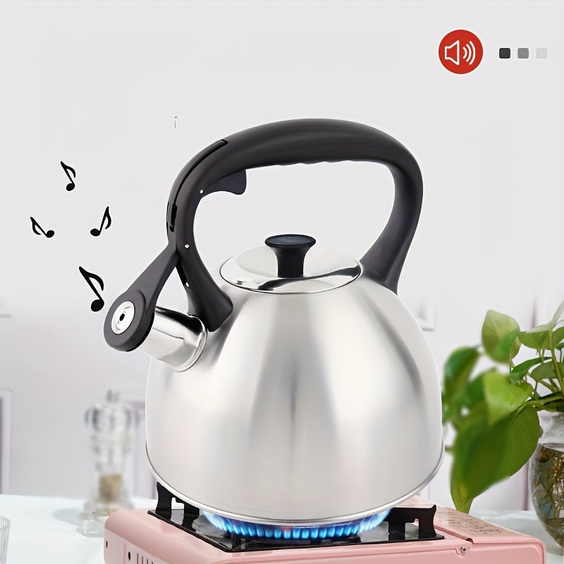 Sand Color 2.5L Stainless Steel Teapot Kettle with Whistle for Gas Stoves