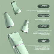 4-in-1 USB Rechargeable Pet Grooming Kit for Cats and Dogs Electric Clippers Nail Trimmer Foot Shaver