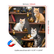 Mushuk mavzusidagi magnitli idishlarni yuvish mashinasining qopqog'i uchun dekali yumshoq vinil stiker, apelsin rangli tabby mushukcha, oshxona dekoratsiyasi