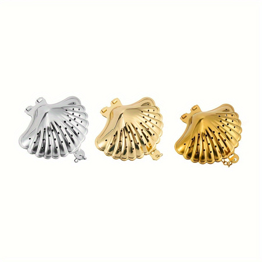 Ситечко для чая из нержавеющей стали в форме ракушки для фильтрации чайной гущи