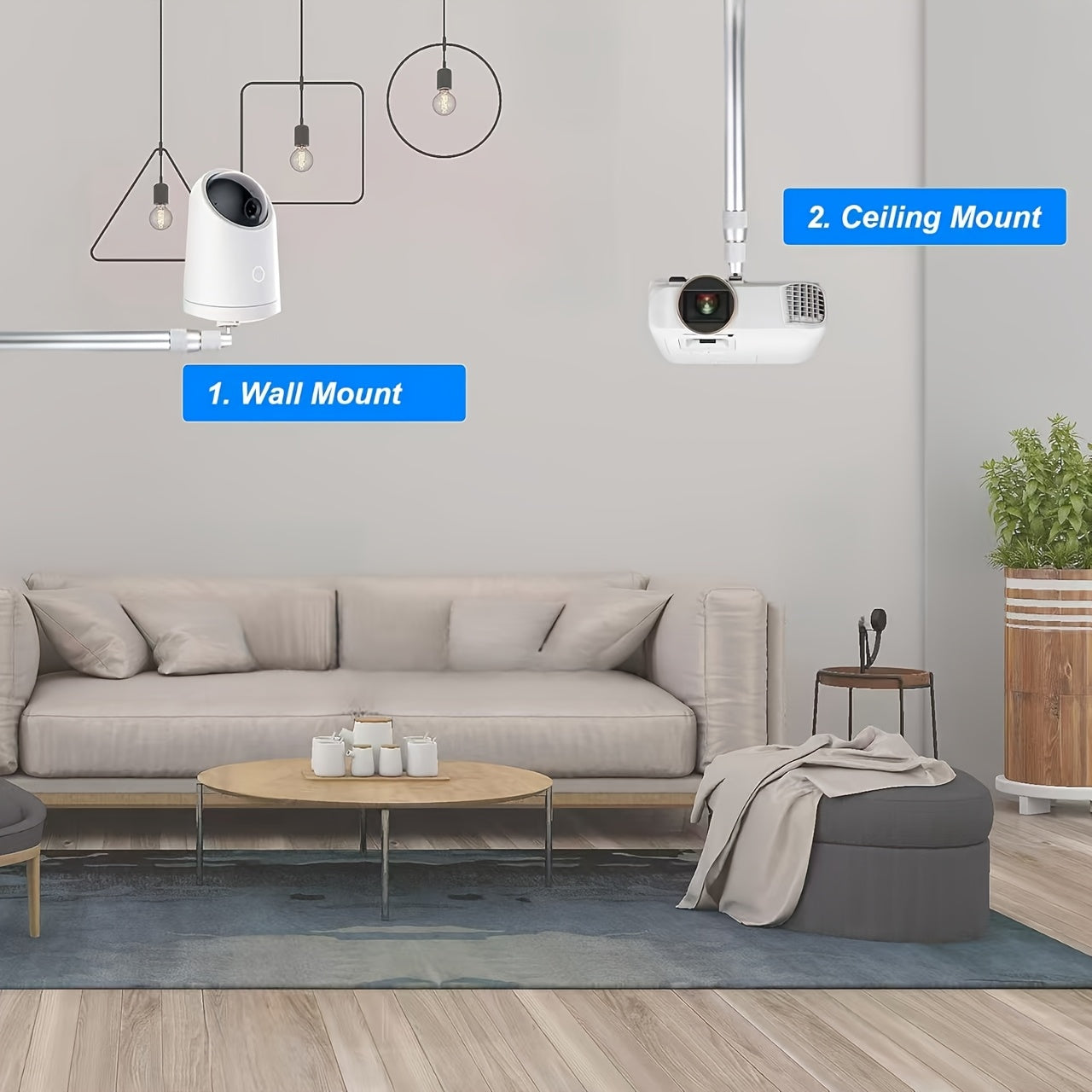 Soporte universal para proyector de techo y pared, altura retráctil 20,07-39,88cm para cámaras de vídeo CCTV DLP