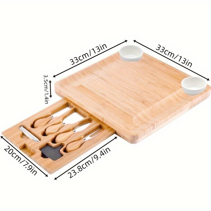 Bamboo Cutting Board Set 9 Pieces for Kitchen, Camping, and Gift Use