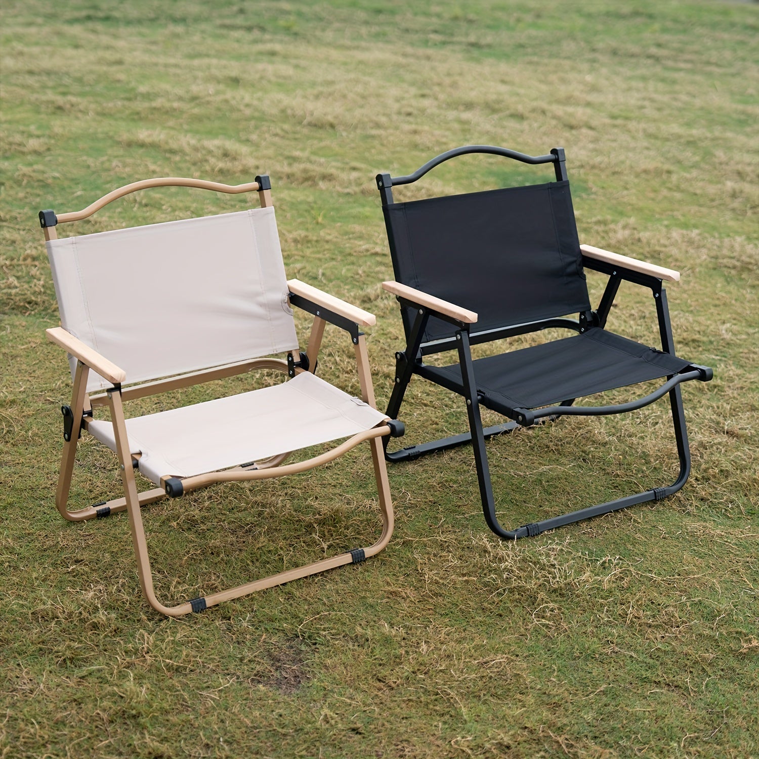 Portable Folding Camping Chair with Aluminum Alloy Frame Oxford Cloth Seat and Recliner Handle