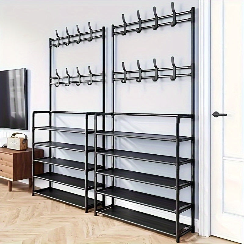 Armario para zapatos de metal moderno con diseño que ahorra espacio para entrada o dormitorio