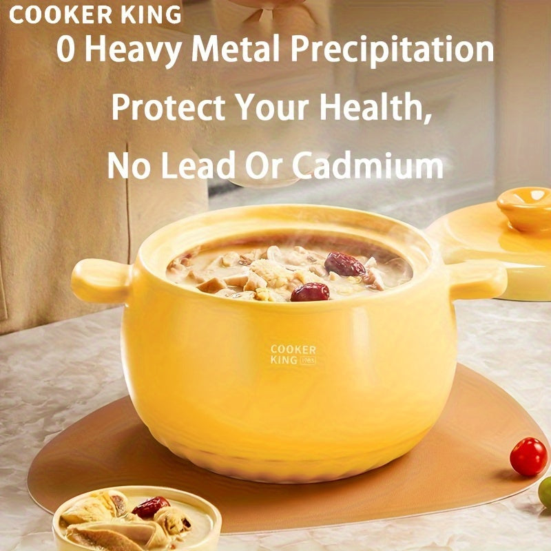 Керамическая кастрюля COOKER KING - Устойчивая к высоким температурам, без трещин, идеальная для газовой плиты, отлично подходит для супов и запеканок, доступна в размерах 2.5/3.5/4.5L