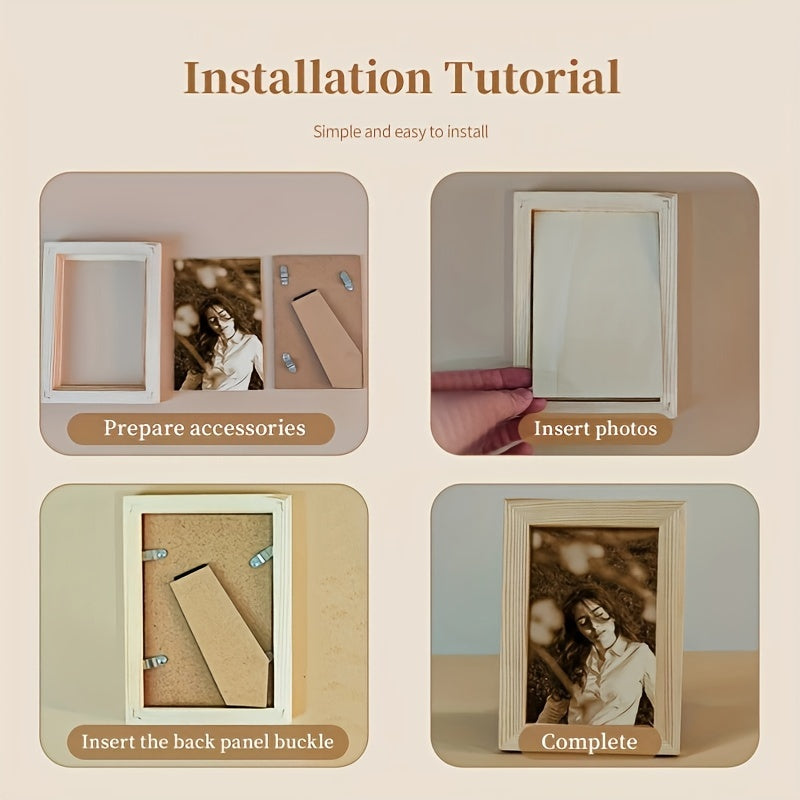 Marco de fotos de madera personalizado grabado para novio o novia 4x6 pulgadas