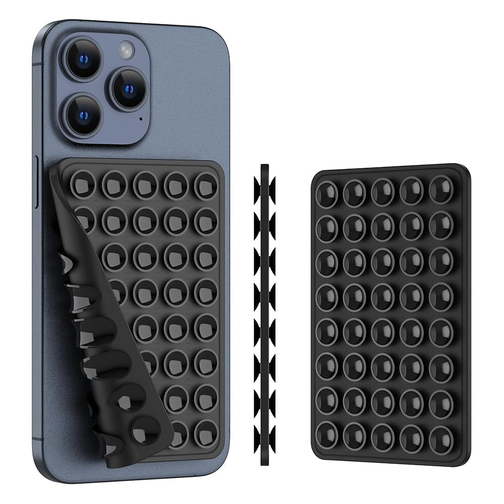 Double-Sided Silicone Suction Cup Phone Holder for iPhone Android Adjustable Angle Compact Design