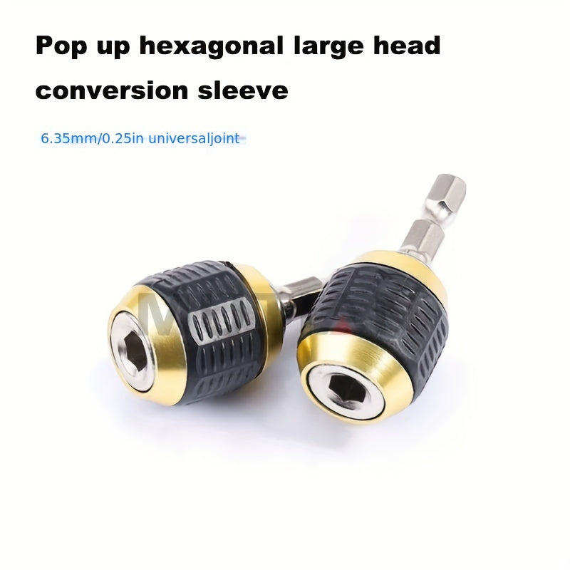 Chrome Vanadium Steel Hex Shank Drill Bit Adapter with Quick Release and Self-Locking Extension