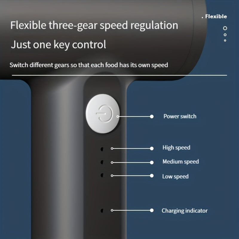 USB зарядка ва иккитаради дизайнга эга бўлган сўзсиз қўлдаги тухум аралаштиргич ва сүт кўпиргич